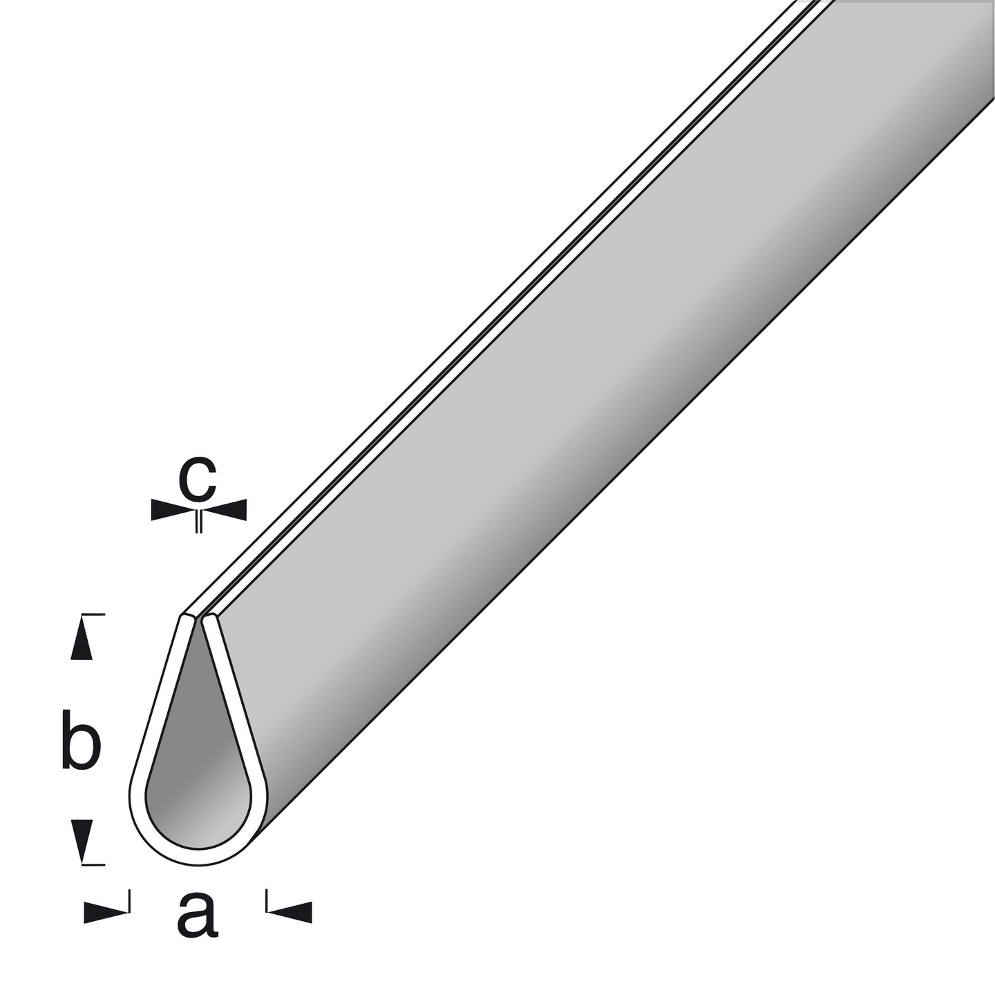 Päätelista Alfer 8,5x15x0,5/2mm valkoinen PVC 1m