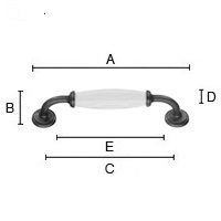 Kalustevedin Beslagsboden BB6291 128mm musta/valkoinen