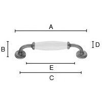 Kalustevedin Beslagsboden BG6291 128mm tinattu/valkoinen