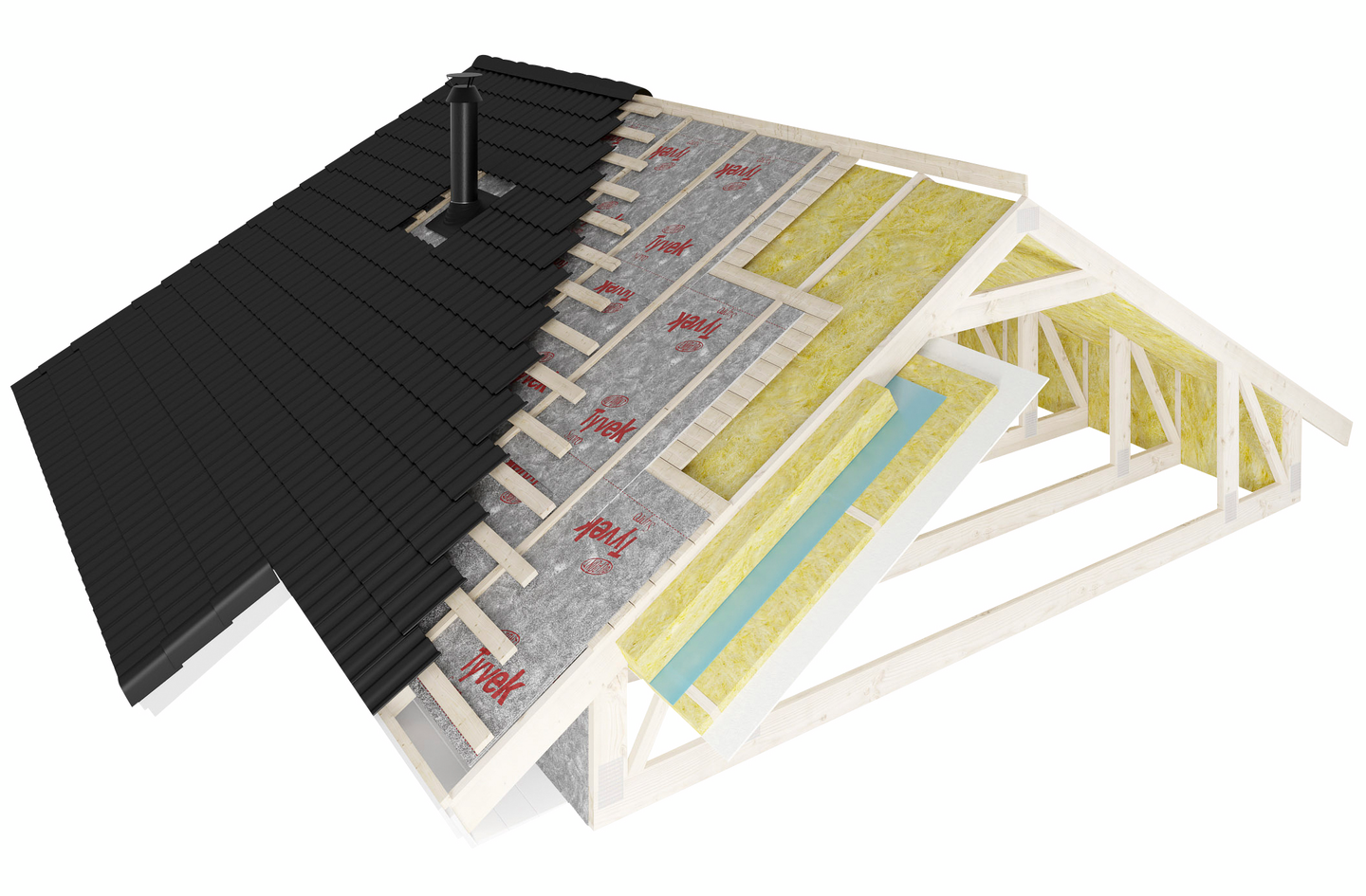 Aluskate DuPont Tyvek Pro 60m² hengittävä 1,5x40m