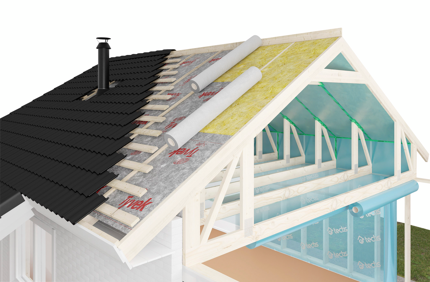 Aluskate DuPont Tyvek Pro 60m² hengittävä 1,5x40m