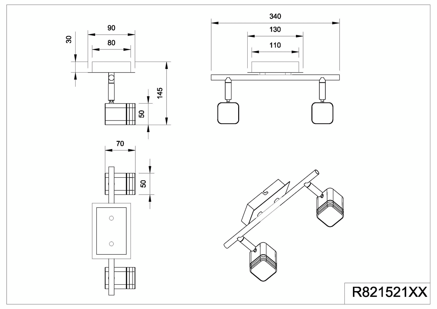 Spottivalaisin TRIO Roubaix Led 400lm 2-osainen mattavalkoinen