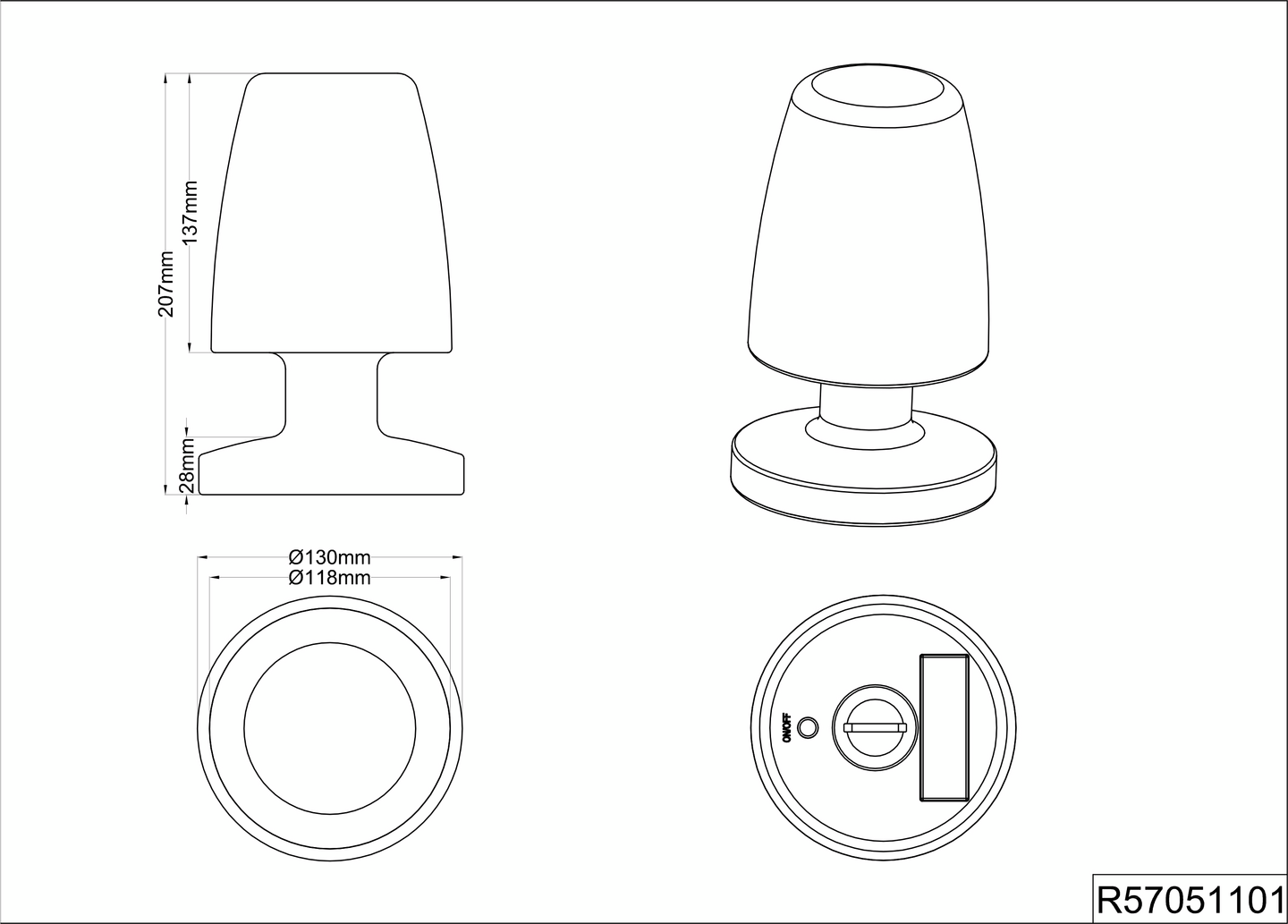 Ulkopöytävalaisin TRIO Dora Led 90lm valkoinen ladattava