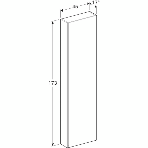 Korkea kaappi Geberit Acanto L45 K173 S17,4cm musta