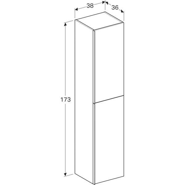 Korkea kaappi Geberit Acanto L38 K173 S36cm hiekanharmaa