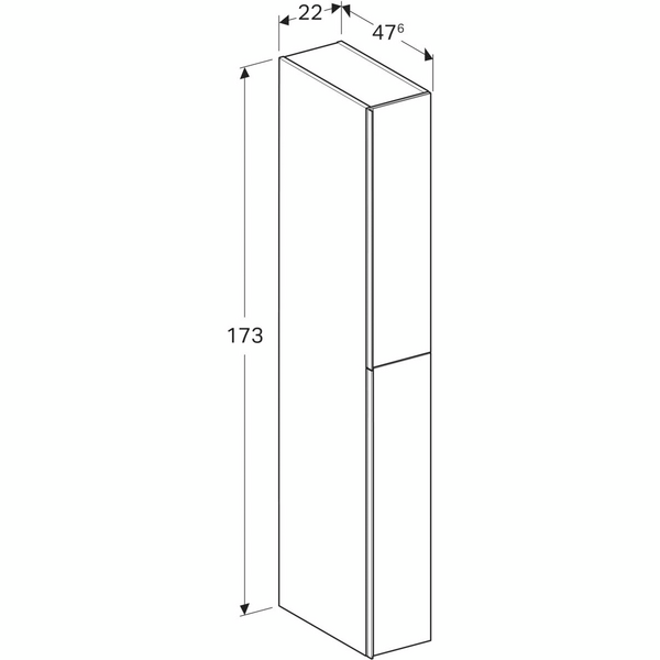 Korkea kaappi Geberit Acanto L22 K173 S47,6cm musta