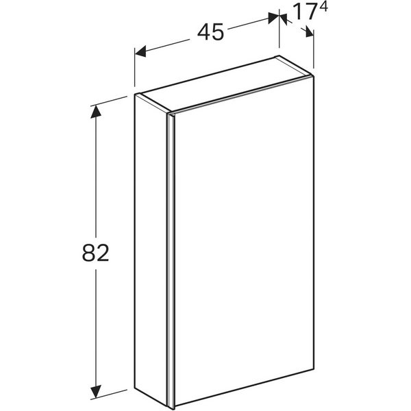 Seinäkaappi Geberit Acanto L45 K82 S17,4cm valkoinen