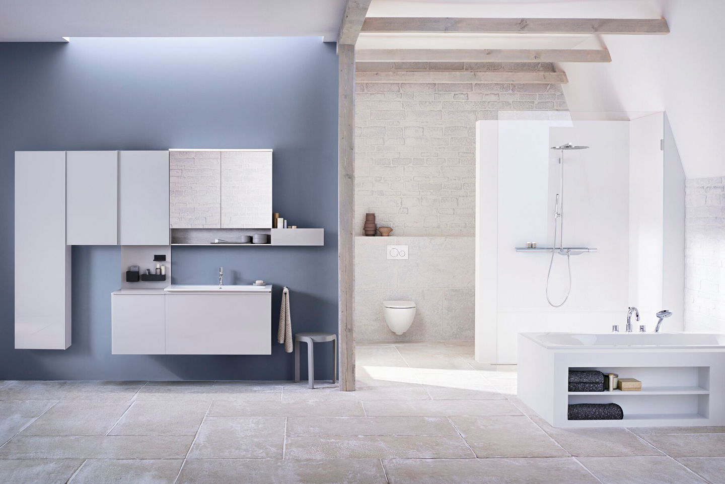 Seinäkaappi Geberit Acanto L45 K82 S17,4cm hiekanharmaa