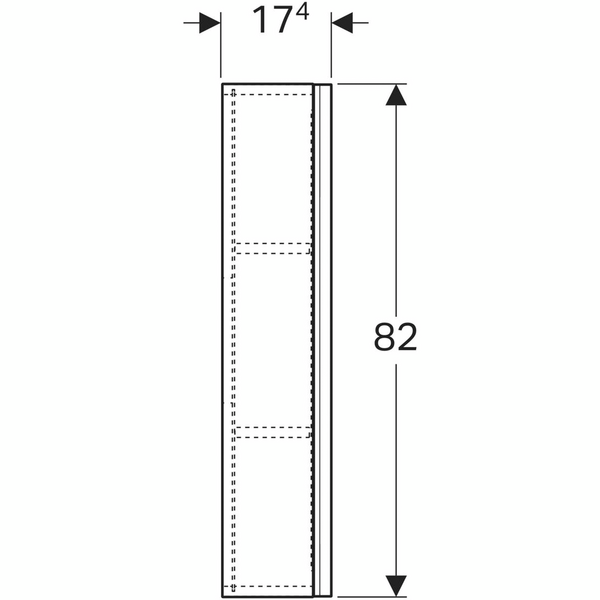 Seinäkaappi Geberit Acanto L45 K82 S17,4cm musta