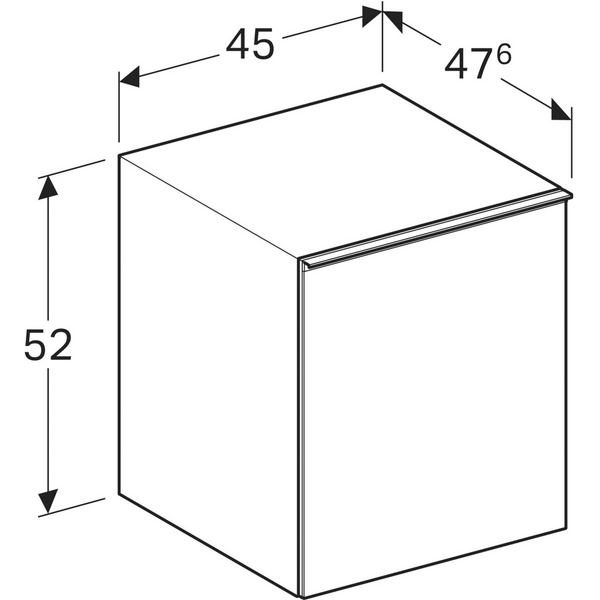 Sivukaappi Geberit Acanto L45 K52 S47,6cm hiekanharmaa