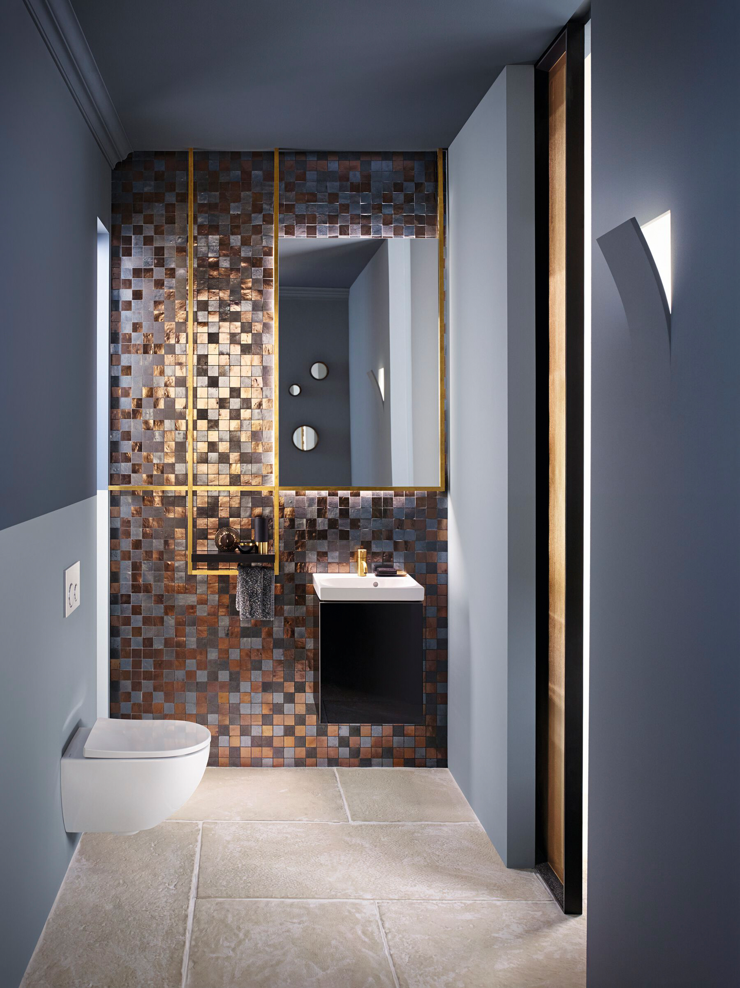 Pesuallas Geberit Acanto L40 S25cm hanareikä oikealla Keratect