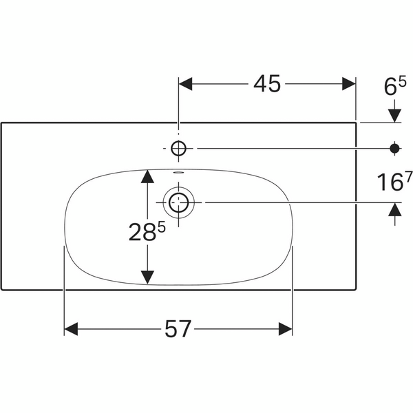 Pesuallas Geberit Acanto L90 S42,2cm compact hanareikä ylivuotoaukko Ktect