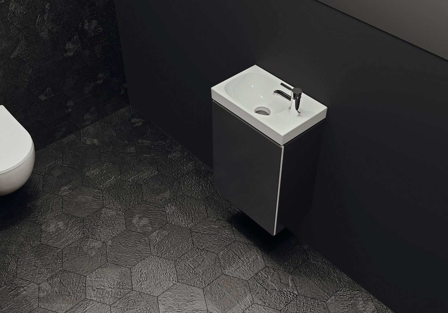 Allaskaappi Geberit Acanto L39,5 K53,5 S24,5cm musta