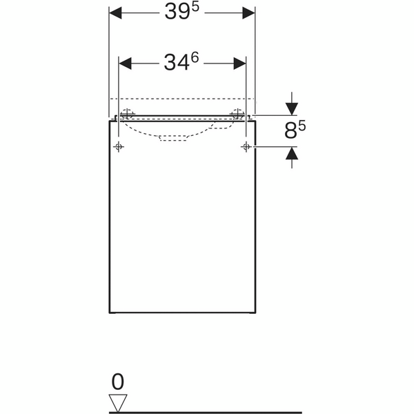 Allaskaappi Geberit Acanto L39,5 K53,5 S24,5cm laava