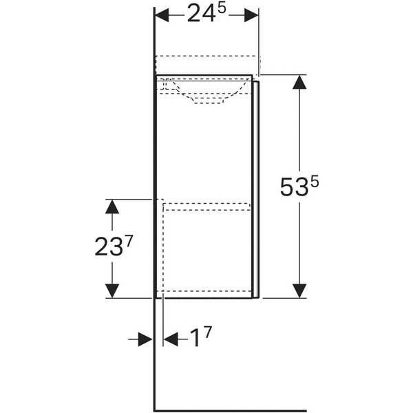 Allaskaappi Geberit Acanto L39,5 K53,5 S24,5cm laava