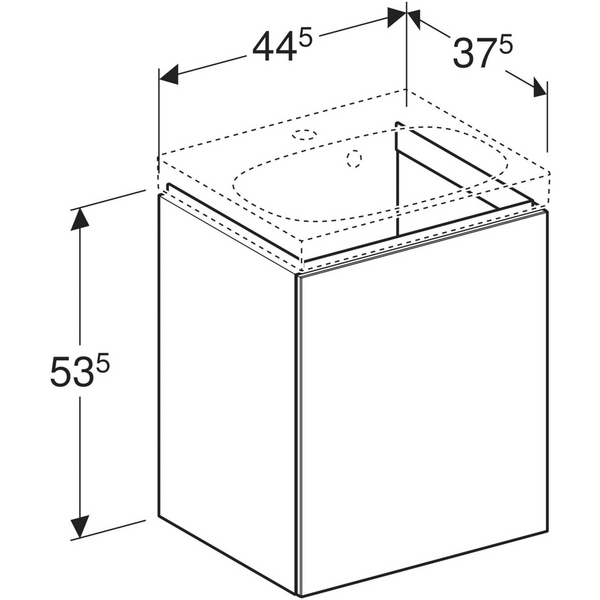 Allaskaappi Geberit Acanto L44,5 K53,5 S37,5cm musta