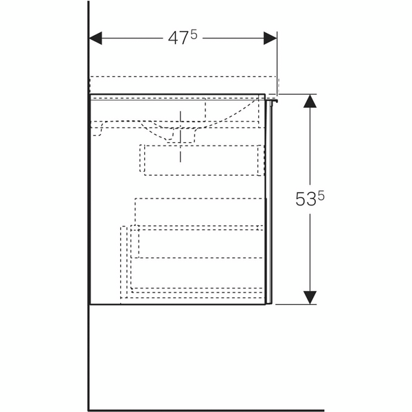 Allaskaappi Geberit Acanto L59,5 K53,5 S47,5cm musta