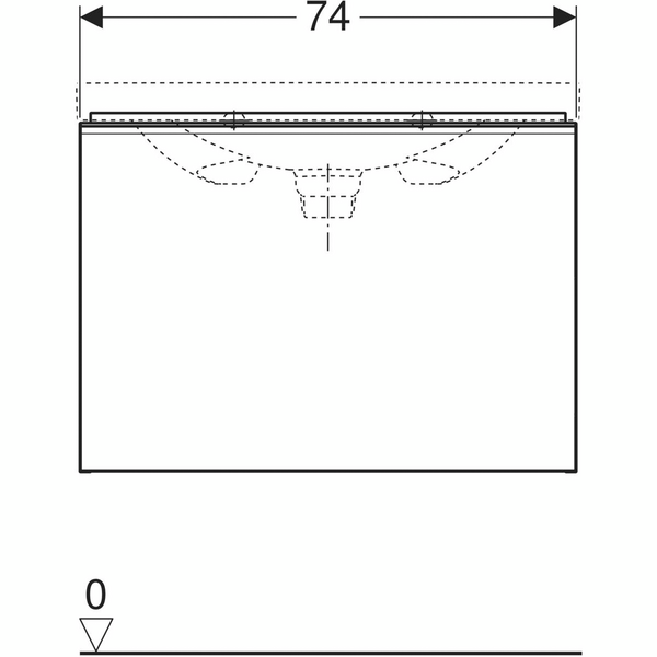 Allaskaappi Geberit Acanto L74 K53,5 S47,5cm laava