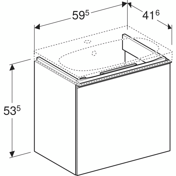 Allaskaappi Geberit Acanto L59,5 K53,5 S41,6cm musta