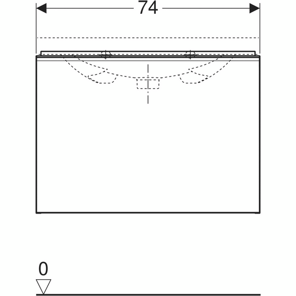 Allaskaappi Geberit Acanto L74 K53,5 S41,6cm hiekanharmaa