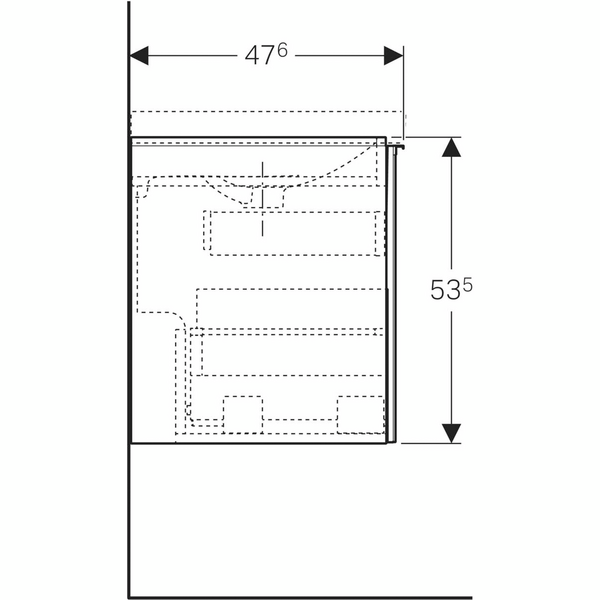 Allaskaappi Geberit Acanto L119 K53,5 S47,6cm laava