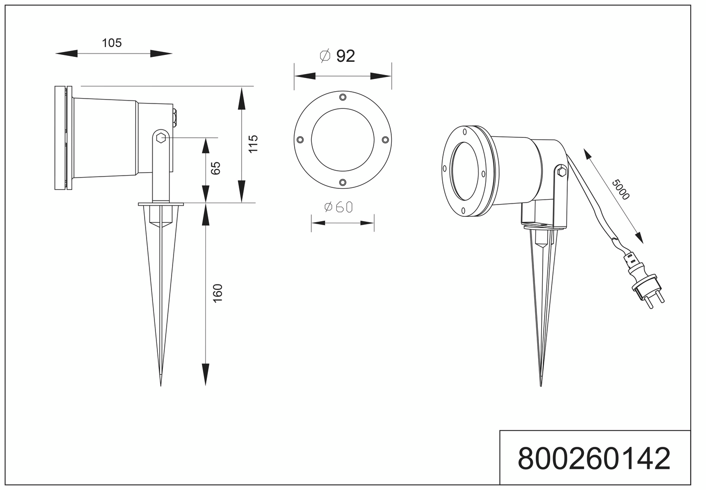 Ulkokohdevalaisin TRIO Ubangi GU10 antrasiitti