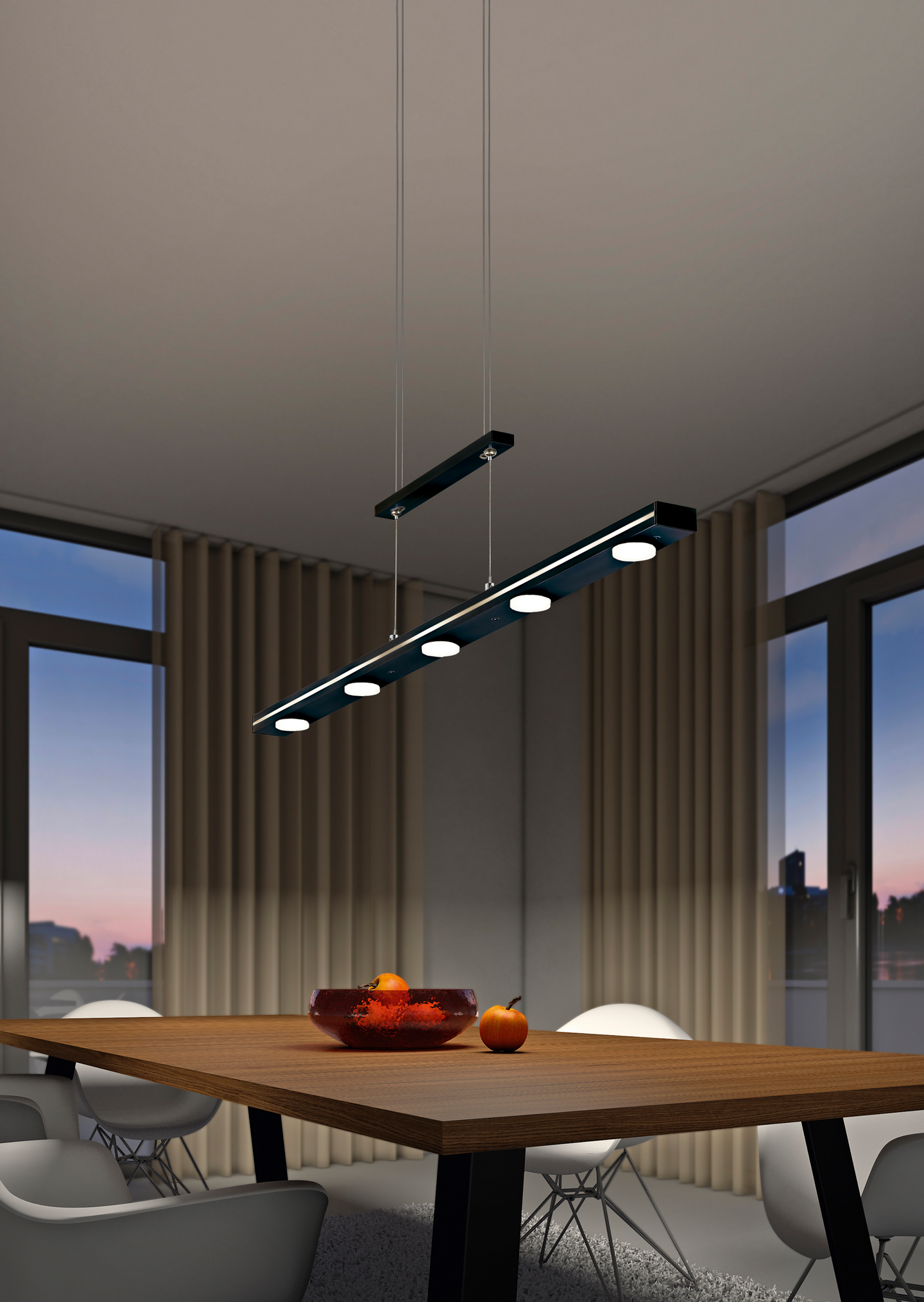 Riippuvalaisin TRIO Lacal led 380lm mattamusta