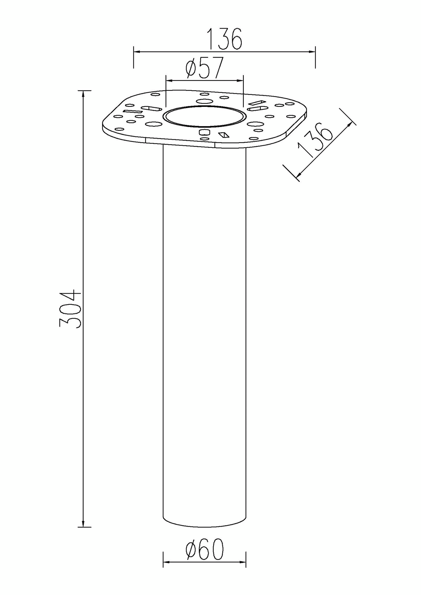 Maatuki Led Energie 60mm jalustaan sinkitty teräs