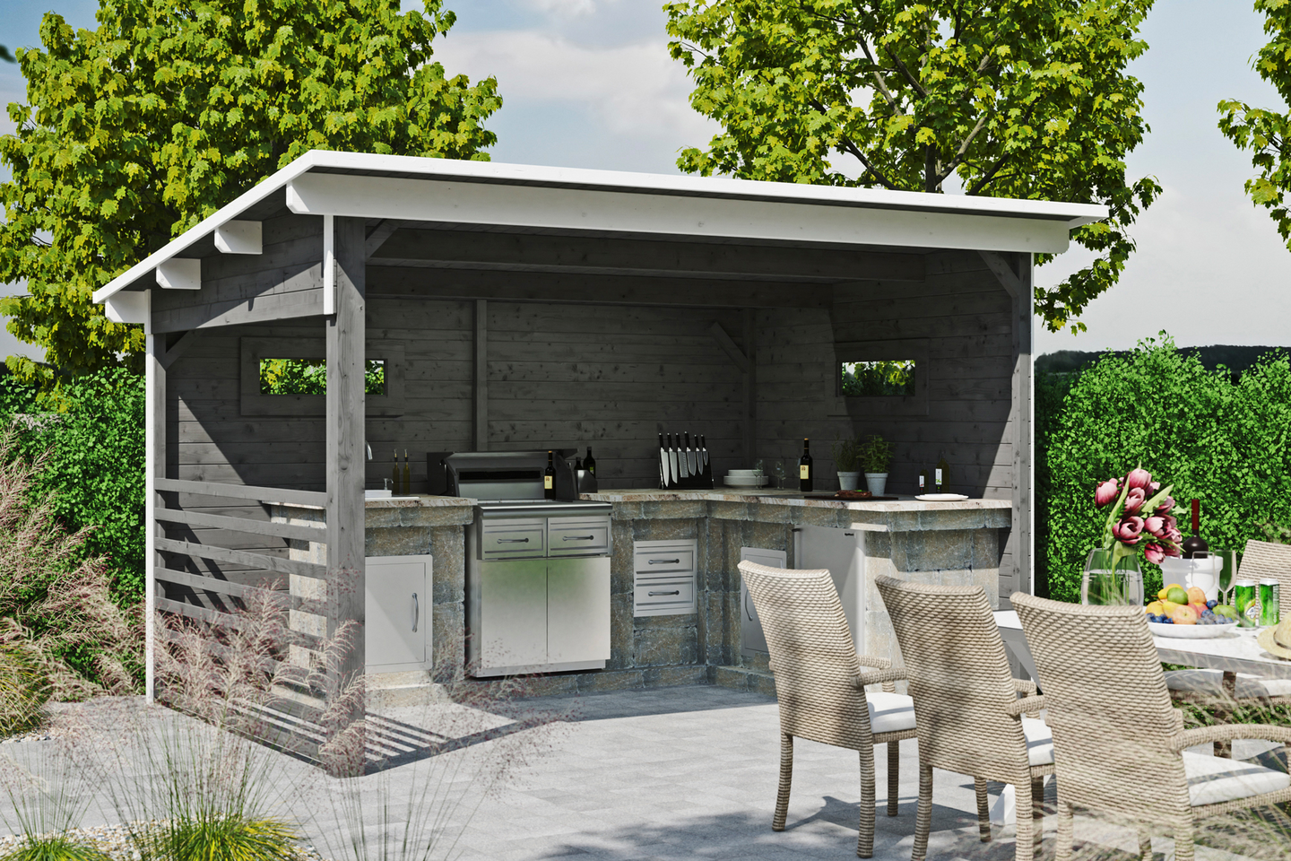 Kesäkeittiö-katos Cello Vimmerby 9,25m²