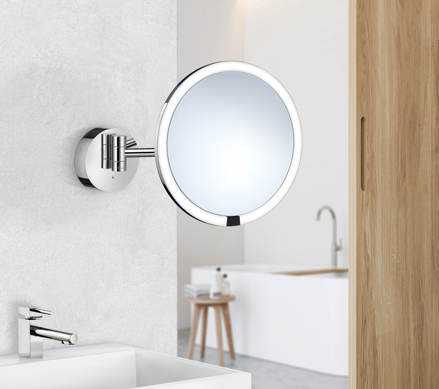 Meikkipeili Smedbo Outline 7x FK487h led kiiltävä kromi