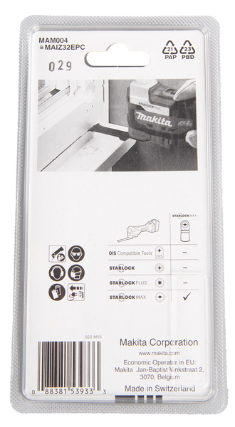 Monitoimikoneen terä Makita 32mm HCS Starlock Max