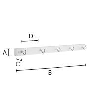 Koukkulista Beslagsboden 40mm BX1015 kromi,valkoinen