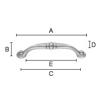 Kalustevedin Beslagsboden B545 96mm harjattu nikkeli
