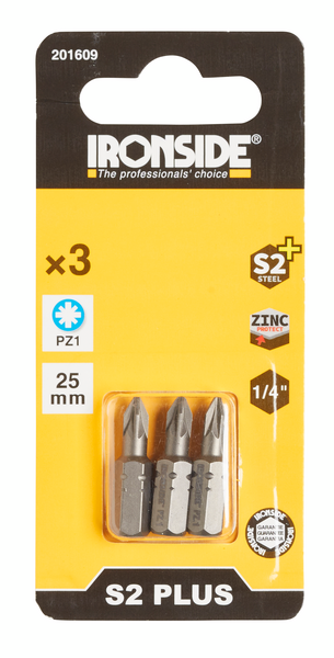 SKRUVBIT PZ1 25MM 3DEL IRONSIDE