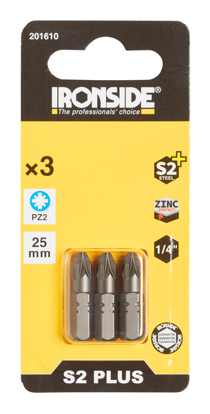 SKRUVBIT PZ2 25MM 3DEL IRONSIDE