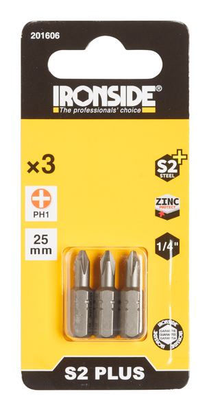 SKRUVBIT PH1 25MM 3DEL IRONSIDE