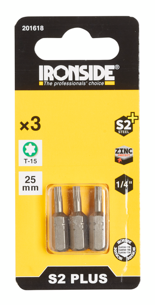 SKRUVBIT IRONSIDE TORX15 25MM 3-DEL