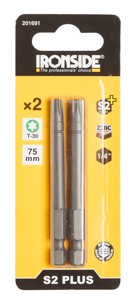 SKRUVBIT TORX30 75MM 2DEL IRONSIDE