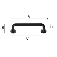 Kalustevedin Beslagsboden BB627 96mm musta sinkki - K-Rauta