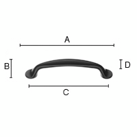 Kalustevedin Beslagsboden BB632 96mm musta sinkki