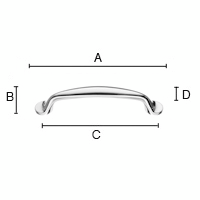 Kalustevedin Beslagsboden BK632 96mm kiillotettu kromi