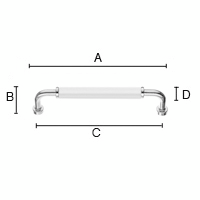 Kalustevedin Beslagsboden BK6351X 128mm kromi/valkoinen