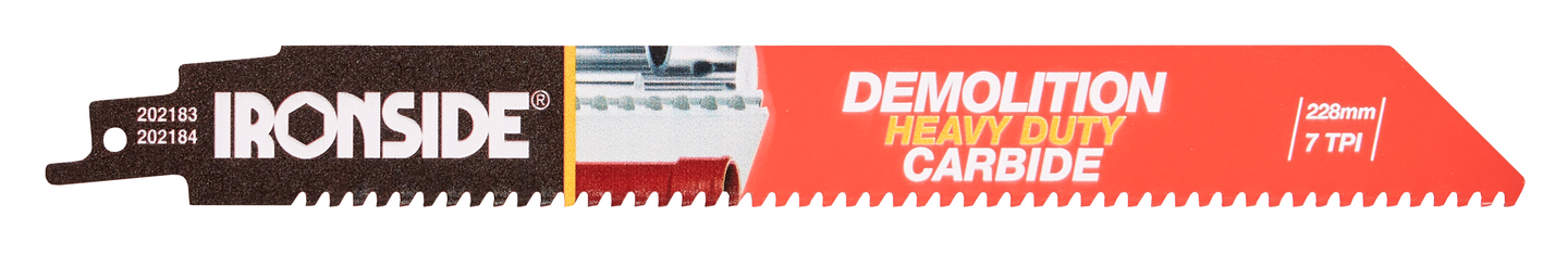 Puukkosahanterä Ironside demolition karbiidi Heavy Duty 202183 7h 228mm