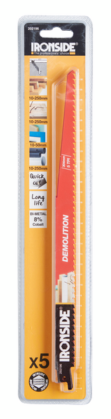 Puukkosahanterä Ironside purku Heavy Duty 5kpl 202196 5h 304mm