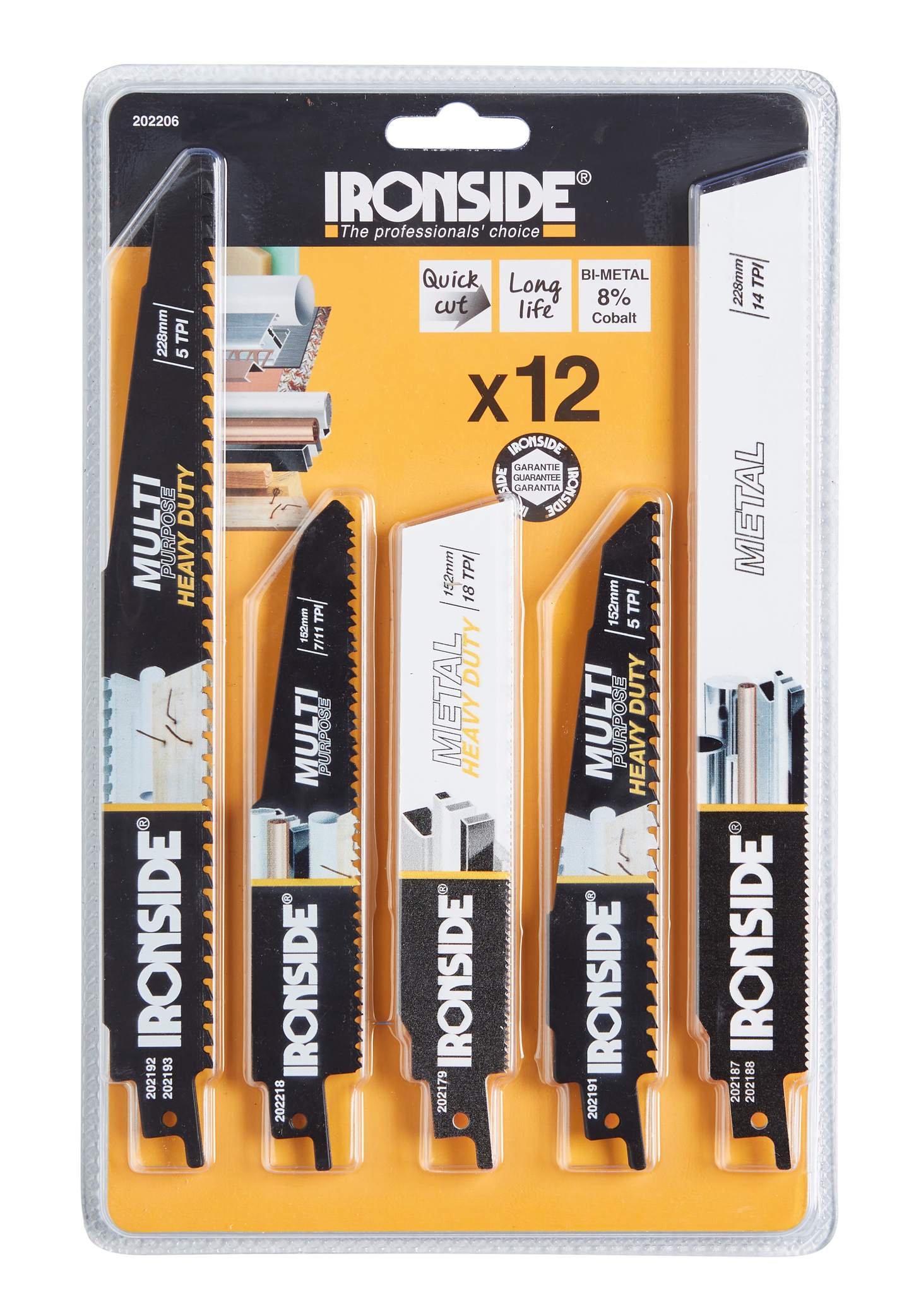 TIGERSÅGBLADSSATS HEAVY DUTY 12 DELAR IRONSIDE