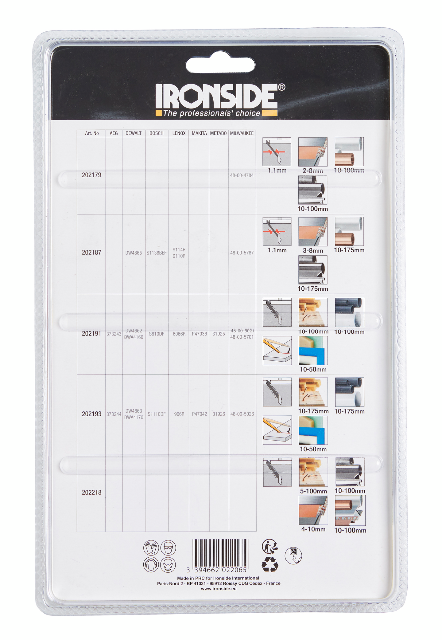 TIGERSÅGBLADSSATS HEAVY DUTY 12 DELAR IRONSIDE