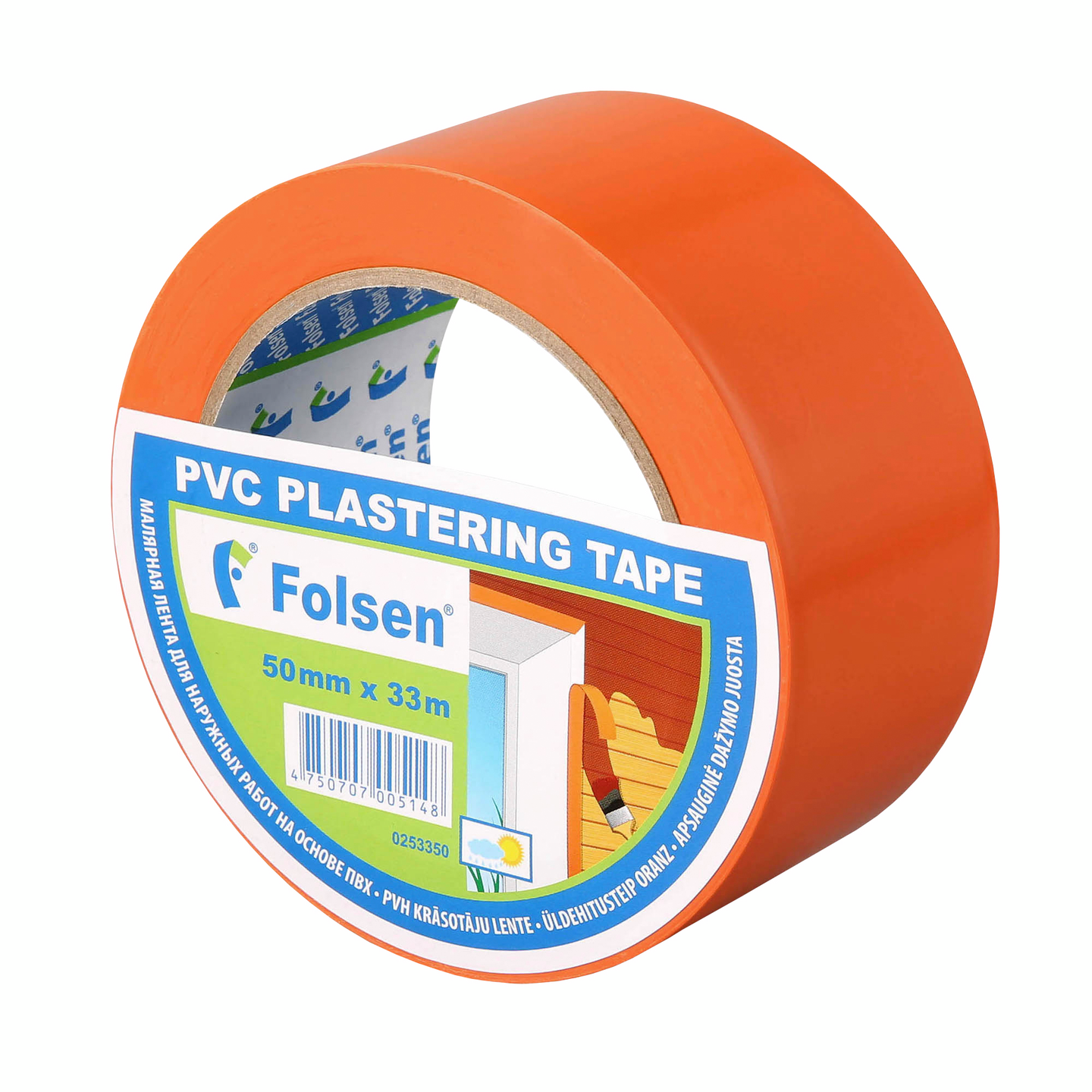 Rakennusteippi Folsen PVC 50mmx33m oranssi - K-Rauta