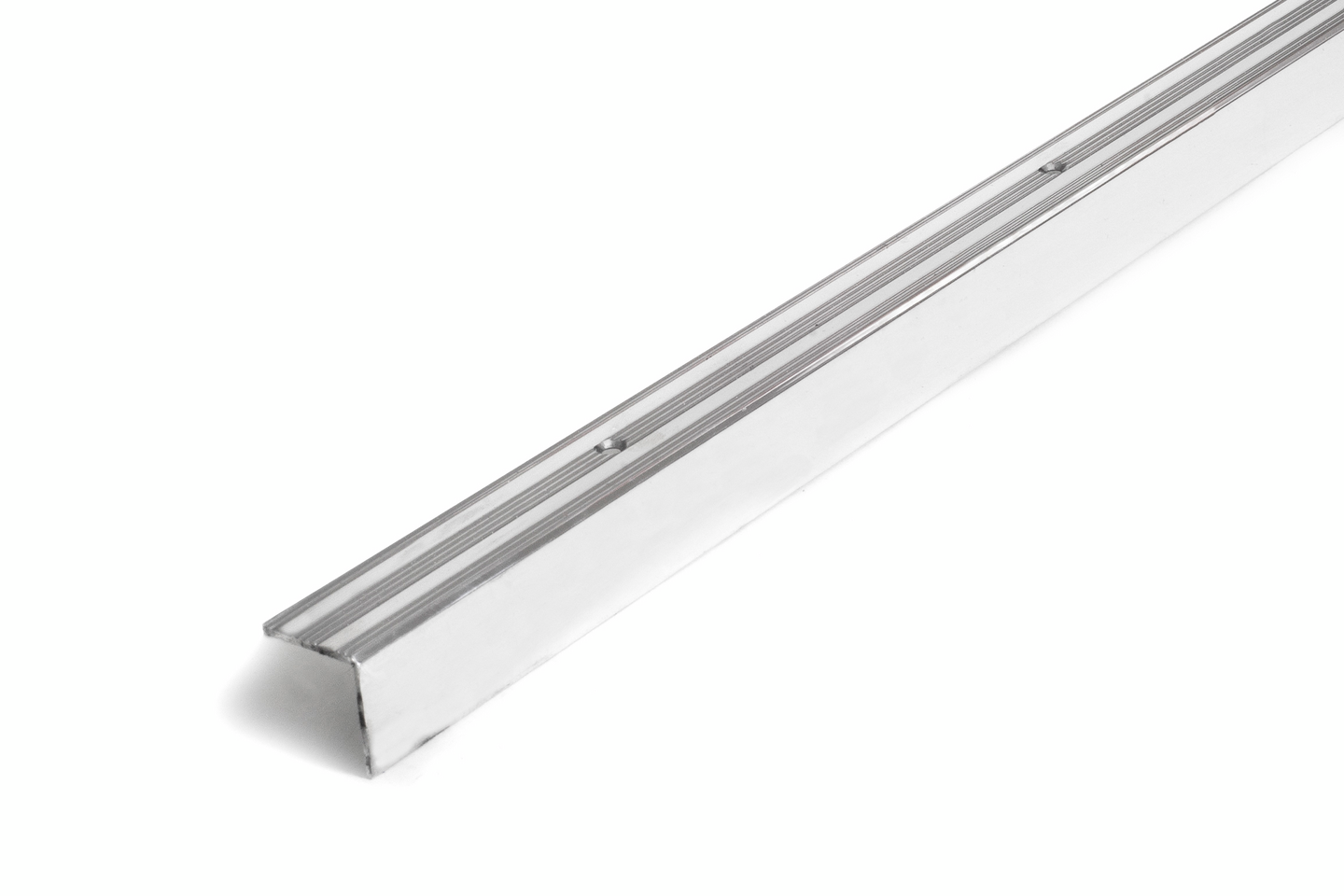 Askelkulmalista 23x23mm kiillotettu alumiini uritettu rei’itetty 3000mm