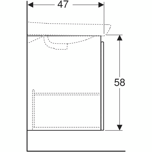 Allaskaappi IDO Light L60 K58 S47cm kahdella ovella valkoinen