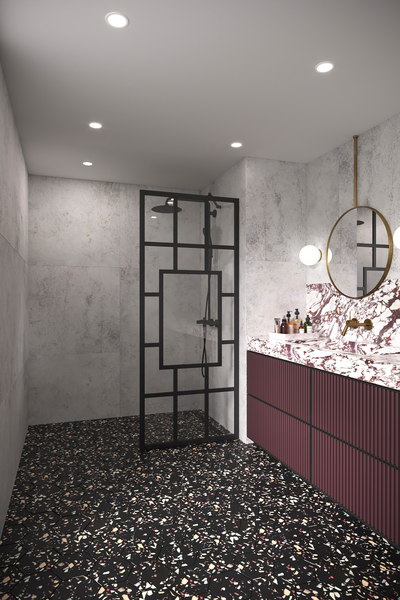 Suihkuseinä Bläk 800 Shanghai kiinteä 897x1950mm musta